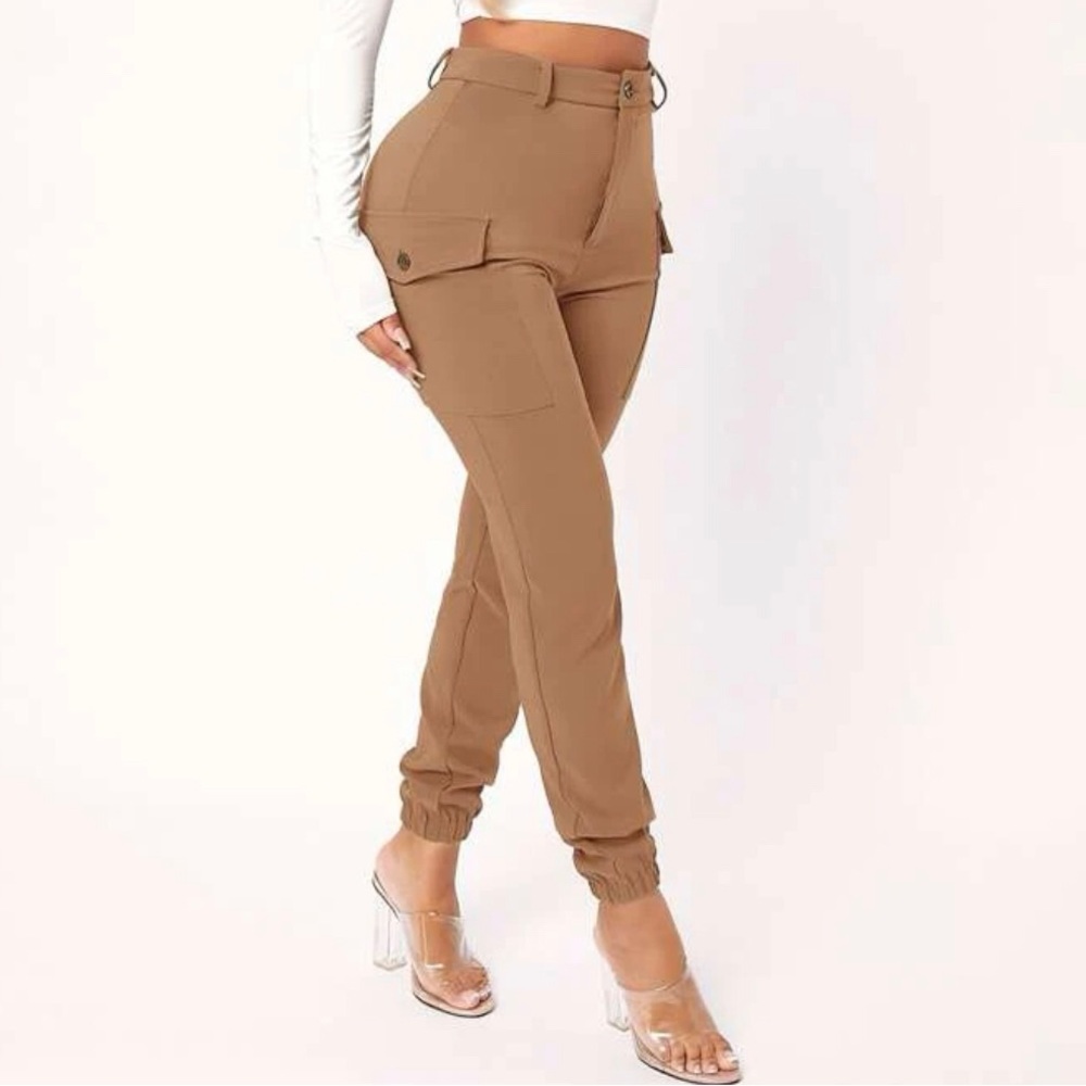 High waist Flap pocket side pants